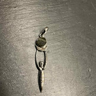 Moldavit (Tektit) Göttin in Silber 5,2cm